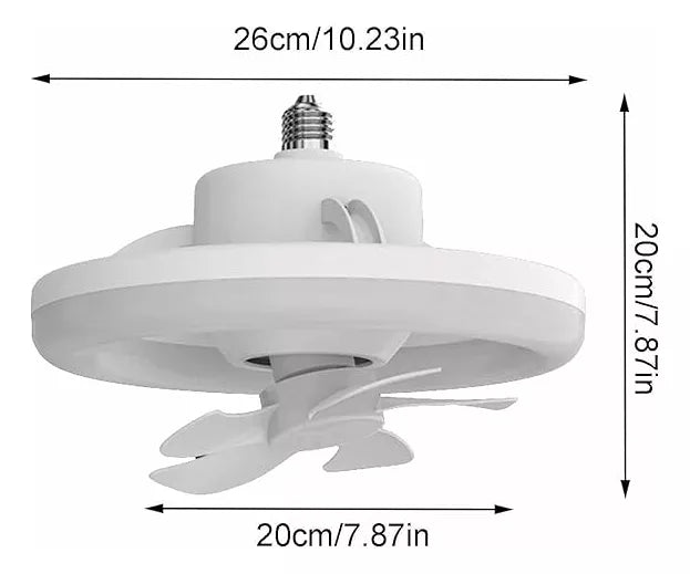 Ventilador rotativo com iluminação LED e controle remoto. Rotação 360° - Frete Grátis