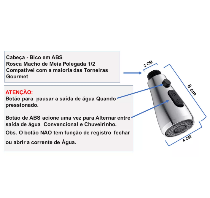 Extensor de torneira regulável com 3 modos de ducha - Frete Grátis