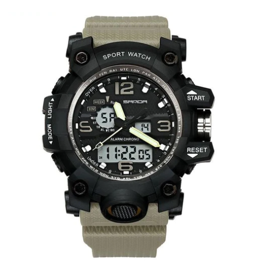 Relógio Sport estilo militar com pulseira de silicone - Frete Grátis