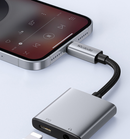 Cabo e Adaptador 2 em 1 para iPhone - P2-Lightning  DC3 5mm - Frete Grátis