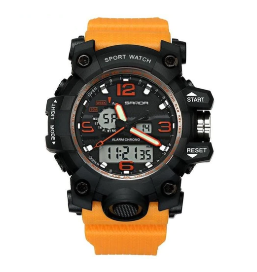 Relógio Sport estilo militar com pulseira de silicone - Frete Grátis