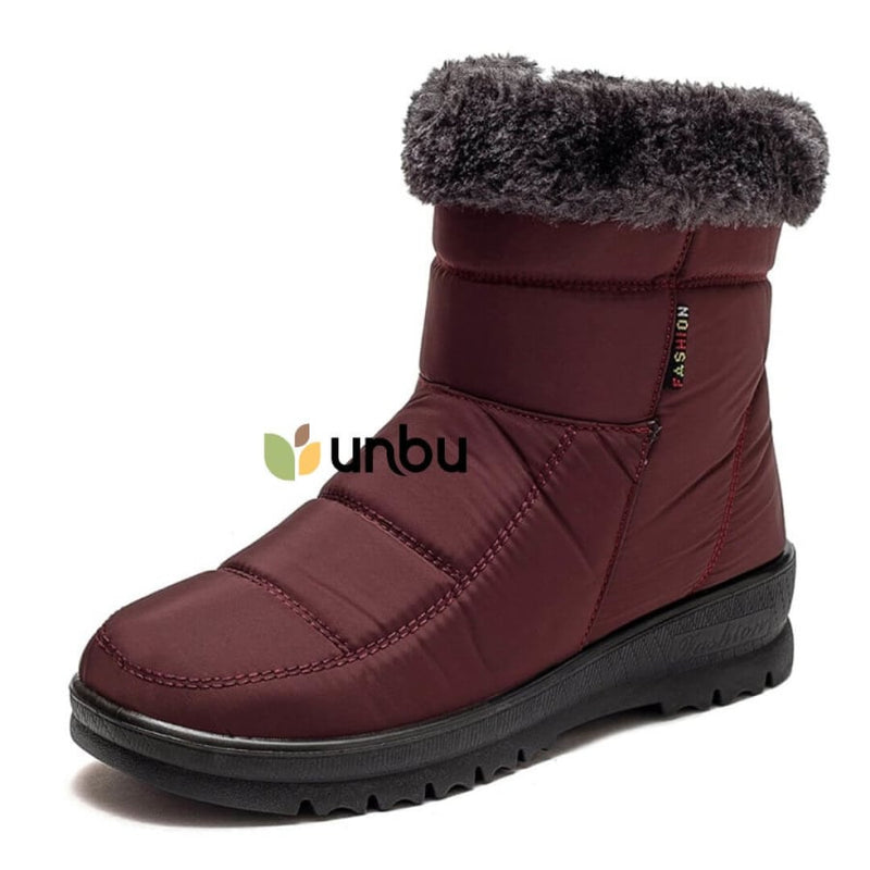 Bota de Inverno Feminina com pelúcia - Impermeável - Cano Médio com Zíper - Frete Grátis