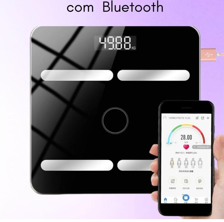 Balança Digital com medida de gordura corporal - Frete Grátis