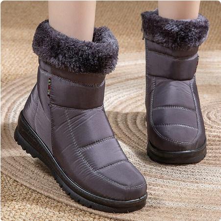 Bota de Inverno Feminina com pelúcia - Impermeável - Cano Médio com Zíper - Frete Grátis