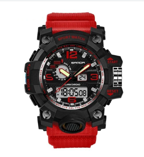 Relógio Sport estilo militar com pulseira de silicone - Frete Grátis